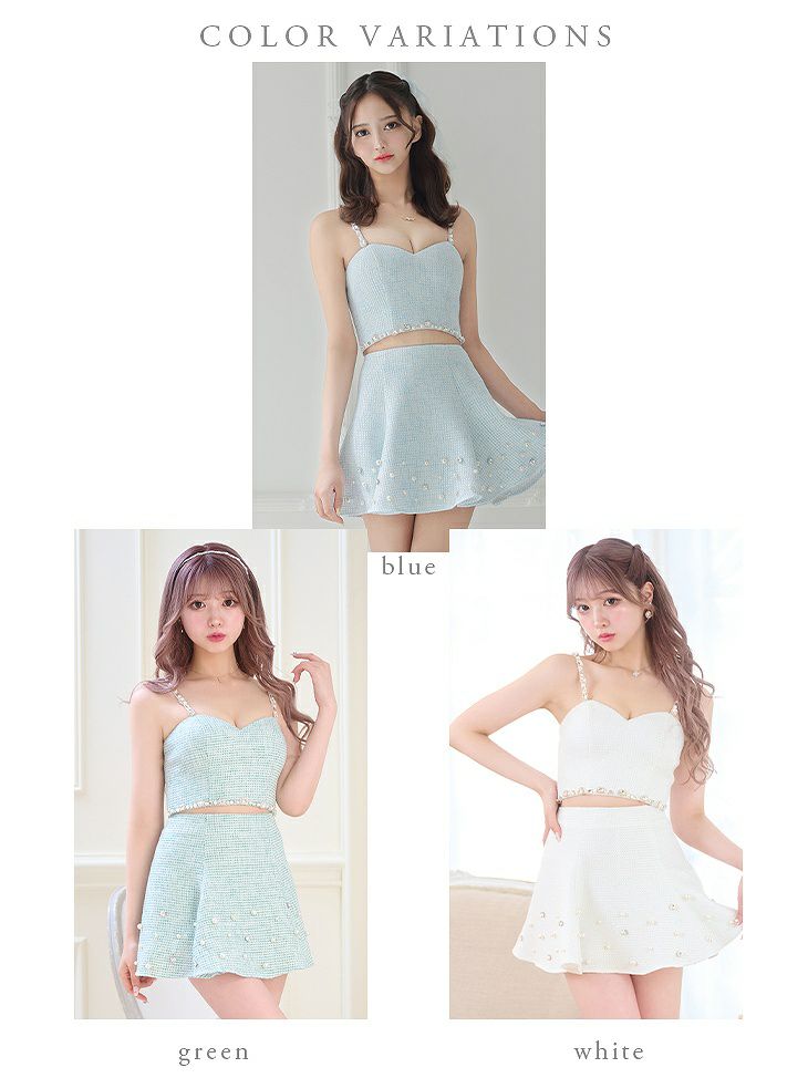 ROBE de FLEURS ローブドフルール ブルー スプリングツイード