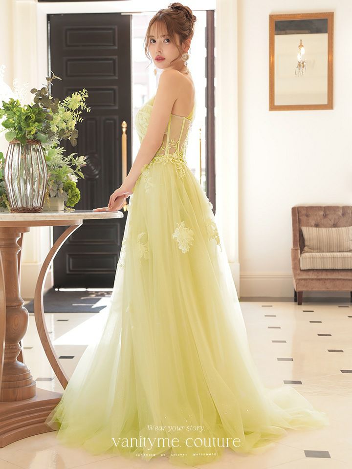 vanityME.couture. ワンショルダー フラワーモチーフ インポート プリンセス 姫 ロングドレス バースデードレス