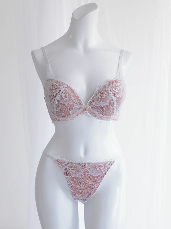 サイドヴェールソフトワイヤ―ブラセット（ブラジャー＆フルバックショーツ&Tバックショーツ ）