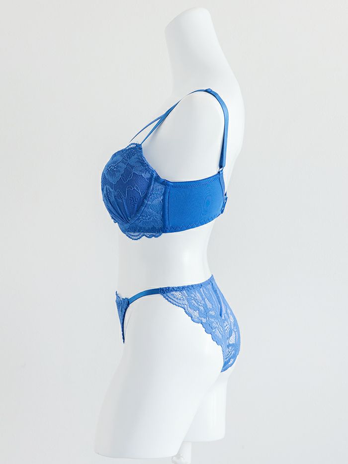 脇高ストリングレースブラセット（ブラジャー＆フルバックショーツ&Tバックショーツ ）