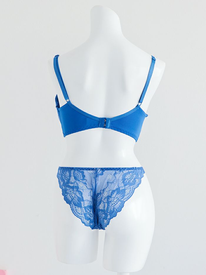 脇高ストリングレースブラセット（ブラジャー＆フルバックショーツ&Tバックショーツ ）
