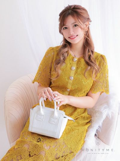 vanityME. [ピンクベージュ] パーティードレス ボリューム袖