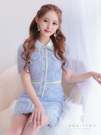 M me eme／bicolor layered knit mini one piece(eme10464