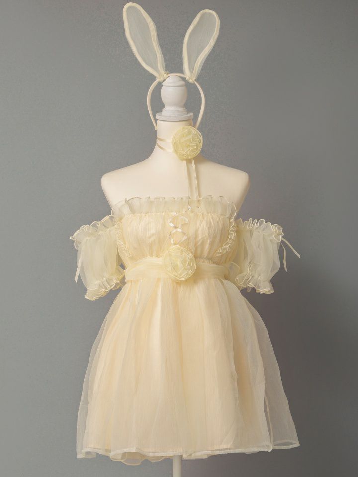 【6点セット】Flower Tulle BUNNY フラワーチュールバニー[アイボリー] vcsbn-23341