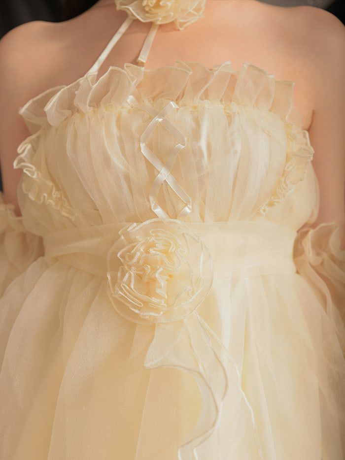 【6点セット】Flower Tulle BUNNY フラワーチュールバニー[アイボリー] vcsbn-23341