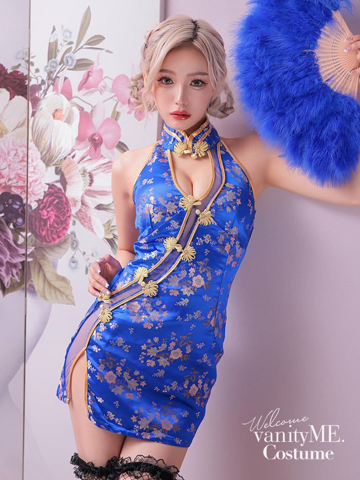 China dress チャイナドレス 青 vcsot-23789-1-se | コスプレ・キャバ 