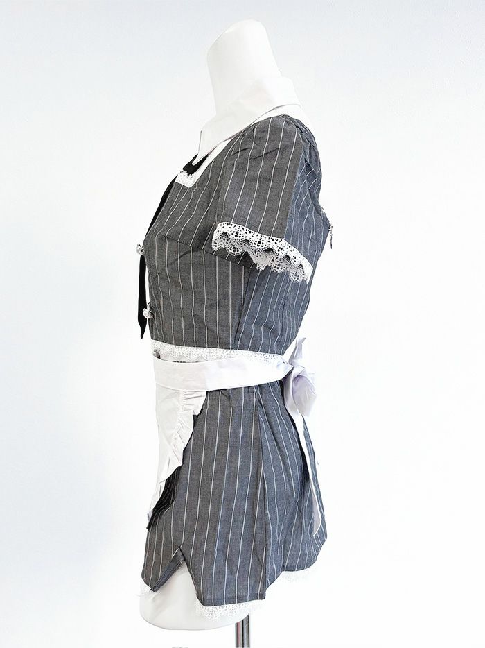 【6点セット】STRIPE Maid ストライプメイド [グレー] vcsot-220563-2-se