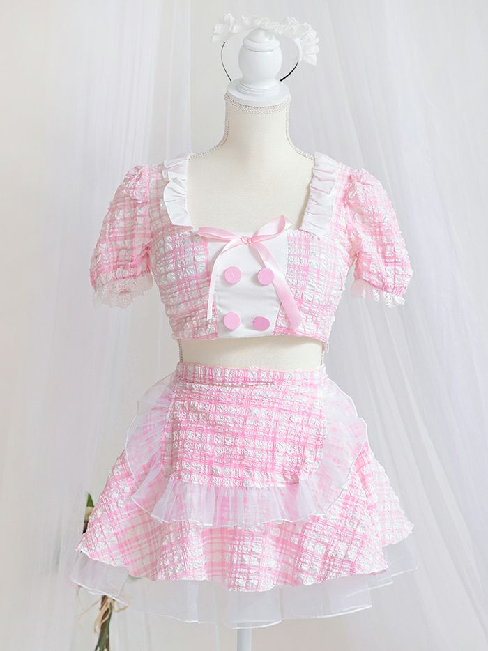 【3点セット】Cheeky Pastel Maid ピンク vcsot-10216md-3