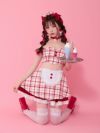 【3点セット】THE IDOL MAID ザ・アイドル メイド ベアトップ×スカート [レッド] vcsot-230479-1-my