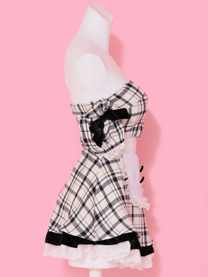 【3点セット】THE IDOL BUNNY ザ・アイドル バニー オフショル×スカート [ブラック] vcsbn-230480-8-my
