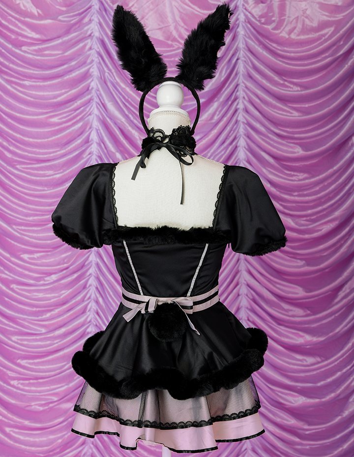 【7点セット】Malymoon マリーンムーン ふわふわバニー vanityME.限定カラー ブラック ml9788-2