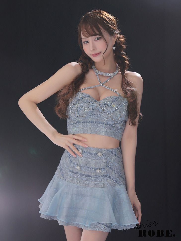 ROBE de FLEURS ローブドフルール ブルー Idol banny dress [カチューシャ付き］ fm-anier4028-2