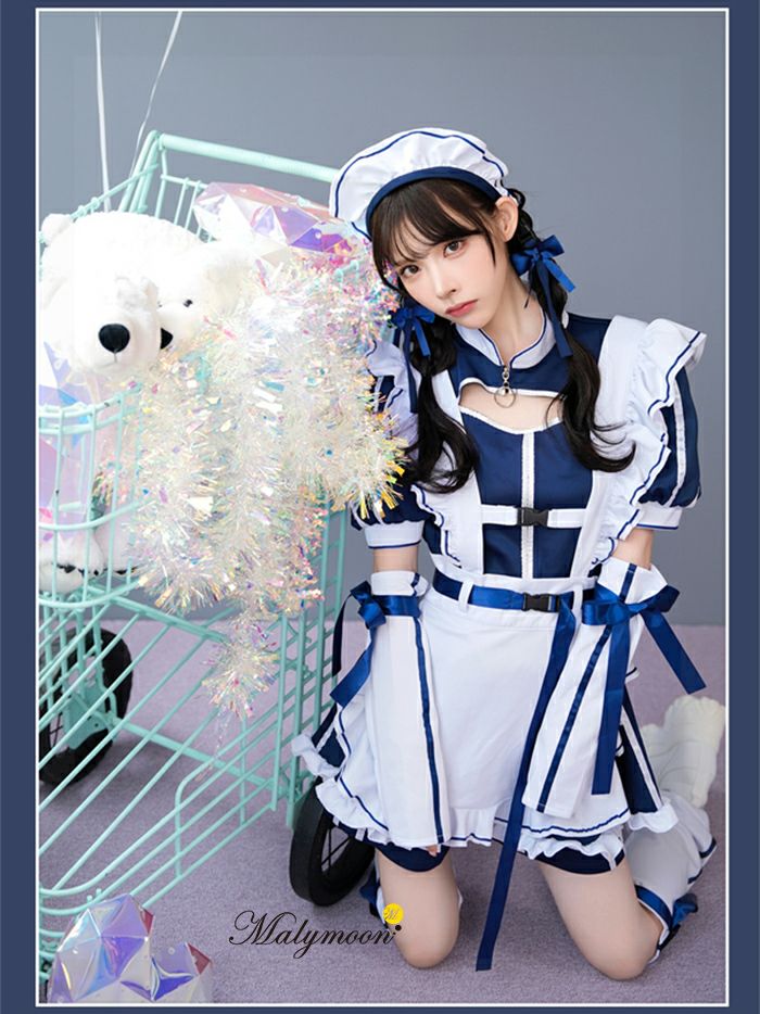 即日発送】ミッドブルージャージメイド《ハロウィンコスプレ6点