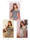 ROBE de FLEURS ローブドフルール デコルテフリル×リボンスイートミニドレス fm3222-c