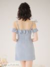 ROBE de FLEURS ローブドフルール パールフリル×ウエストカットミニドレス fm2886-c