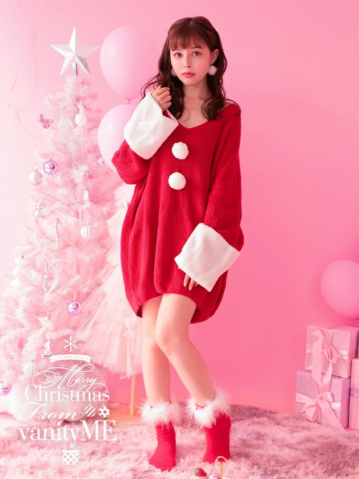 Darling tops santa ダーリントップスサンタ ワンピース レッド vcsst-b0004-na