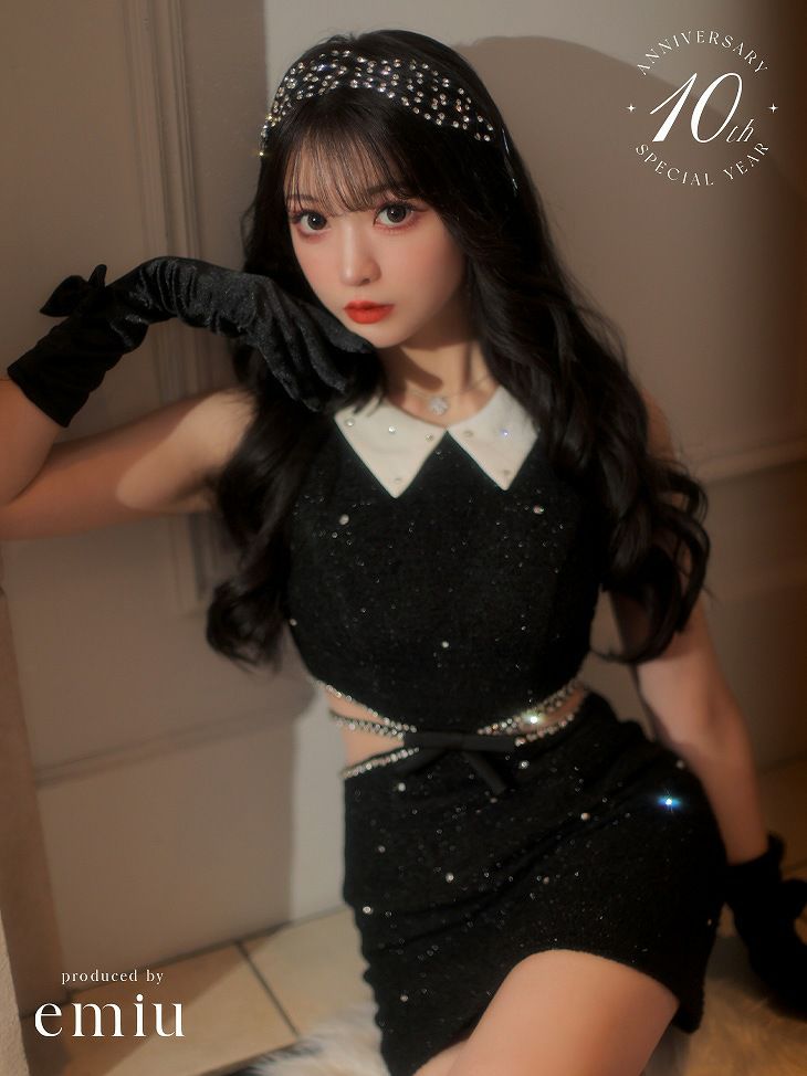 ROBE de FLEURS ローブドフルール ブラック 10th SPECIAL COLLECTION Sweet Bijou Mini Dress fm2983-1