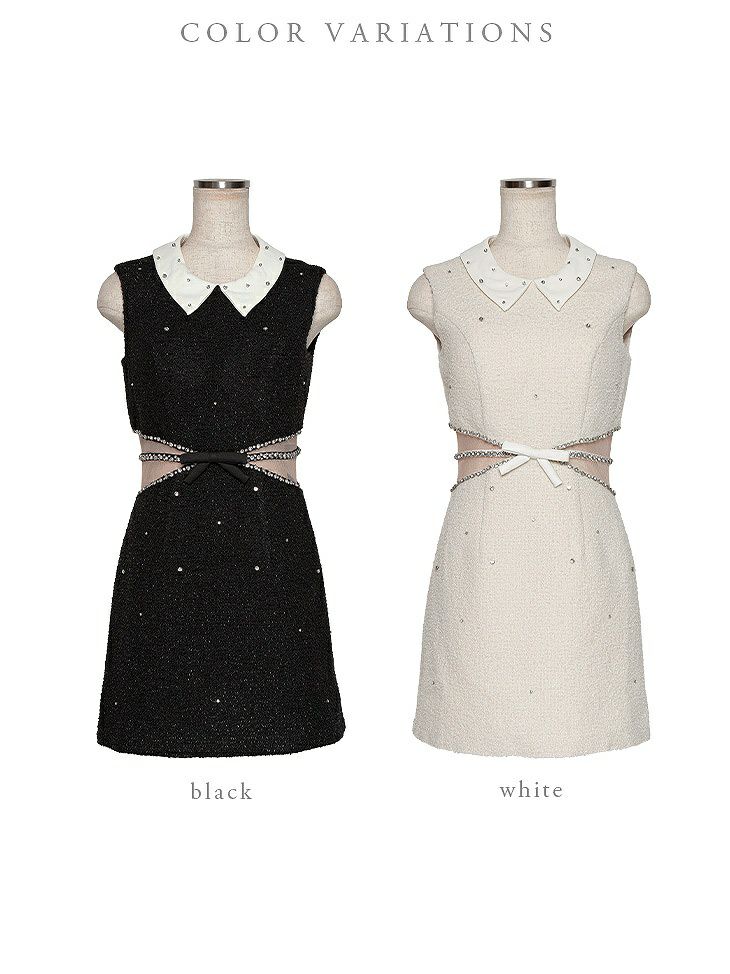 ROBE de FLEURS ローブドフルール ブラック 10th SPECIAL COLLECTION Sweet Bijou Mini Dress fm2983-1