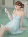ROBE de FLEURS ローブドフルール ブルー 10th SPECIAL COLLECTION Etoile de Brille Mini Dress fm2950-2