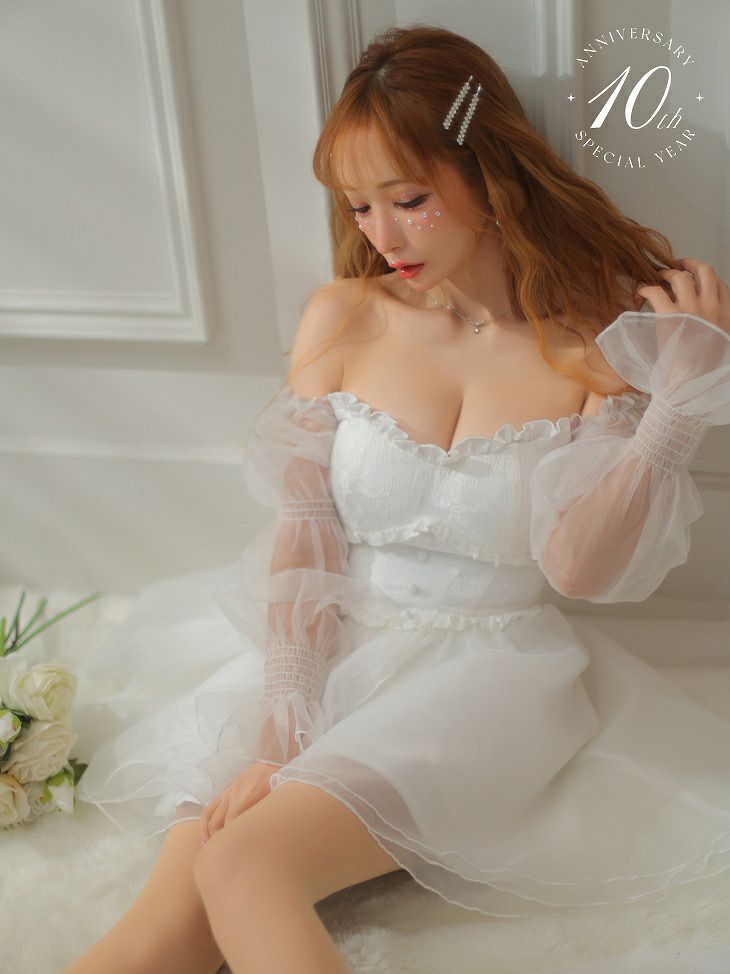 ROBE de FLEURS ローブドフルール ホワイト 10th SPECIAL COLLECTION Rosie Fairy Dress fm2978-2