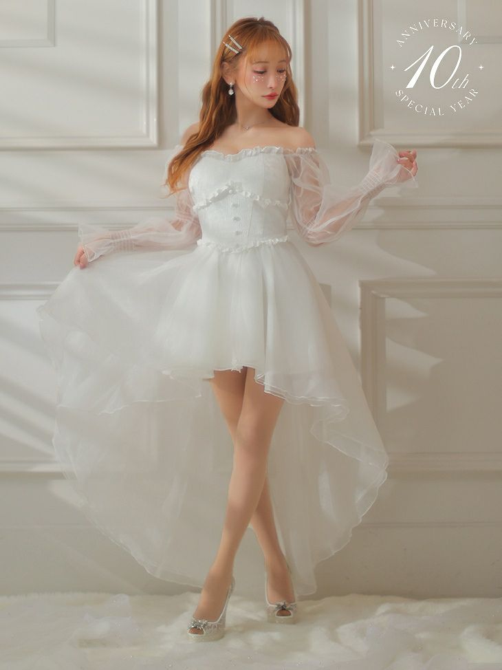 ROBE de FLEURS ローブドフルール ホワイト 10th SPECIAL COLLECTION Rosie Fairy Dress fm2978-2