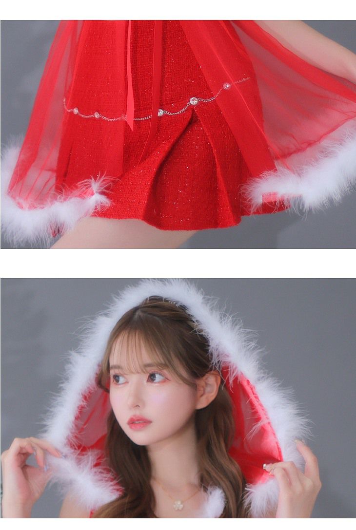 ROBE de FLEURS ローブドフルール ホワイト Sweet fairy baby doll Santa [胸元のファー取り外し可能］ fm-anier4034-2