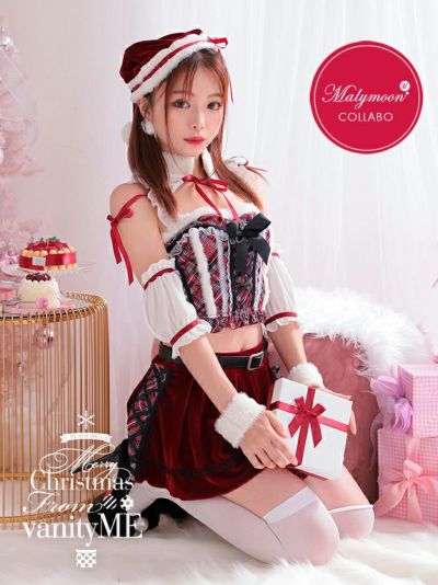 【7点セット】 Malymoon マリーンムーン×vanityME 限定カラー レッド×レッドチェックプリーツサンタ ml9785-2