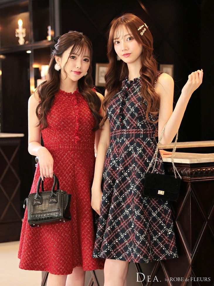 限定販売】vanityME. × ROBE de FLEURS コラボ ドレス ネイビー