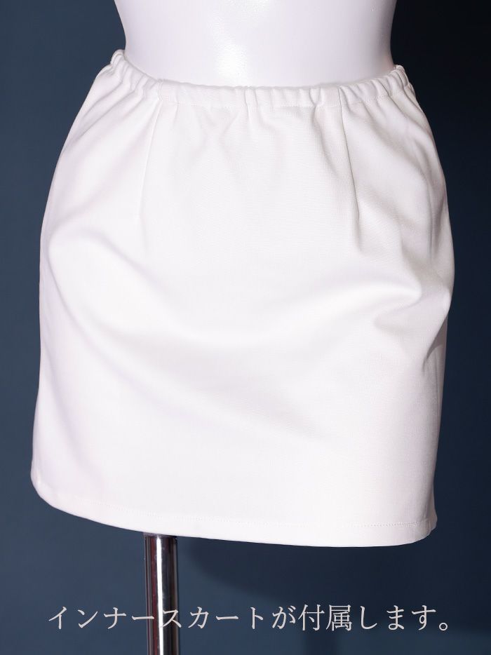 花魁 ミニ 純白花魁 白無垢のような白 コスチューム 和柄 本格和装 着物 花魁ドレス vcsot-231015-2