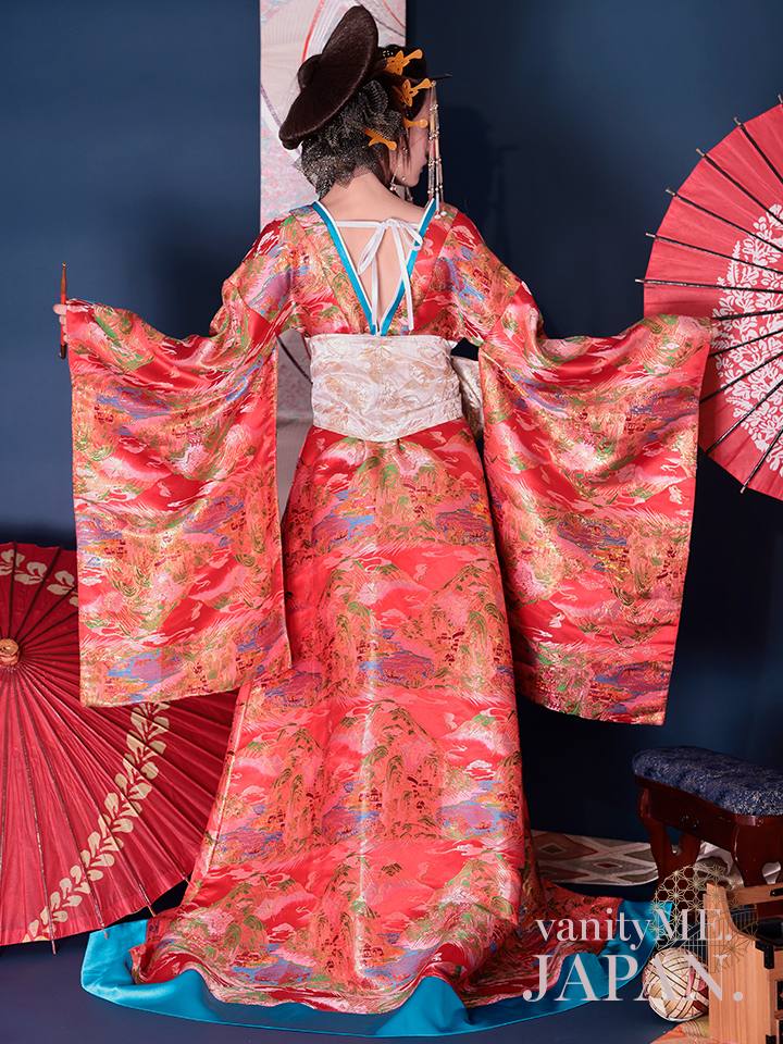 花魁 大奥 花魁コスチューム 赤 和柄 本格和装 着物 花魁ドレス vcsot-231019
