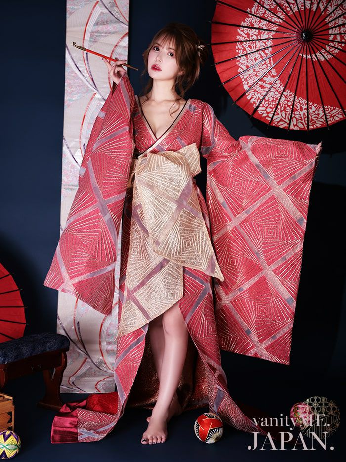 YUPBOR 山海和泉 赤 和風ロリータ 洋装 花魁 花嫁 お茶会 桜
