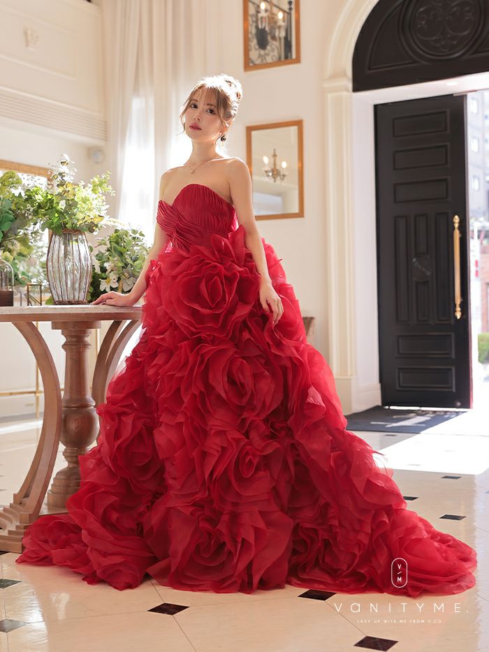 Andyロングドレス レッド バースデー 