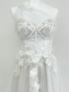 vanityME.couture. バニティミークチュール バースデードレス ワンショルダー フラワー ロングドレス ホワイト・ブラック vctr-la-2382-3