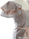 【ROBE de FLEURS SALE】DEA ディア バイ ローブドフルール  ベージュ 総ラメレースｘフリルスリーブタイトミニキャバドレス de2499-1-s24