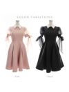 【ROBE de FLEURS SALE】DEA ディア バイ ローブドフルール ピンク 襟付きチュールリボンフレアキャバドレス de2544-1-s24