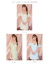 ROBE de FLEURS ローブドフルール ウエストリボン×パフスリーブキャバドレス fm3521-c