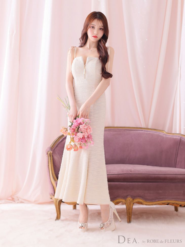 DEA. ディア バイ ローブドフルール 肩紐リボン×ニットツイード