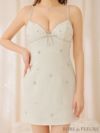 ROBE de FLEURS ローブドフルール ニットツイードリボンビジューミニキャバドレス fm3515-c