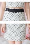ROBE de FLEURS ローブドフルール ベルトデザインパフスリーブドットセットアップミニキャバドレス fm3703-c