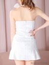 ROBE de FLEURS ローブドフルール オーガンジーリボンチョーカーアイドルセットアップミニキャバドレス fm3249-c