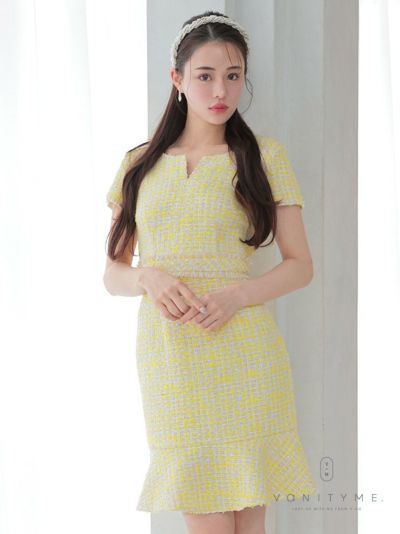 vanityME.Dress ツイードワンピース シンプルドレス ミニドレス