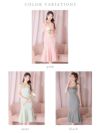 ROBE de FLEURS ローブドフルール ショルダーリボンギンガムチェックマーメイドキャバドレス fm3248-c