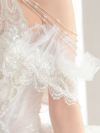 vanityME.couture. バニティミークチュール オフショル ホルターネック シアービジュー チュールスリーブ プリンセス 姫 ウエディングドレス ロングドレス ホワイト 【袖取り外し可能】 vctr-t-2419