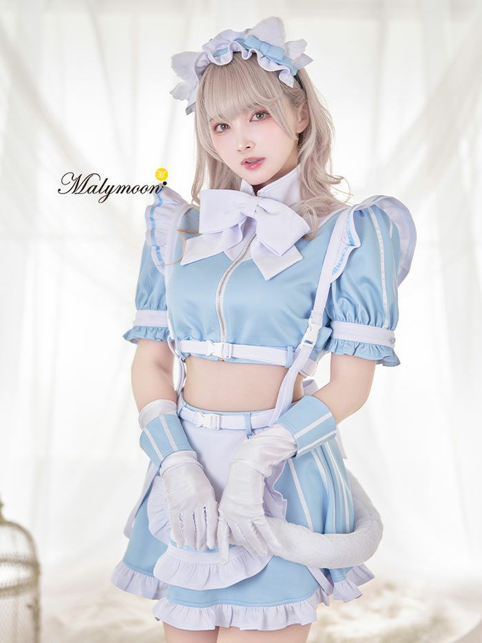 【10点セット】Malymoon マリームーン ..天使界隈..エアリーキャットセパレートメイド [ ブルー/グレー ] ml9918