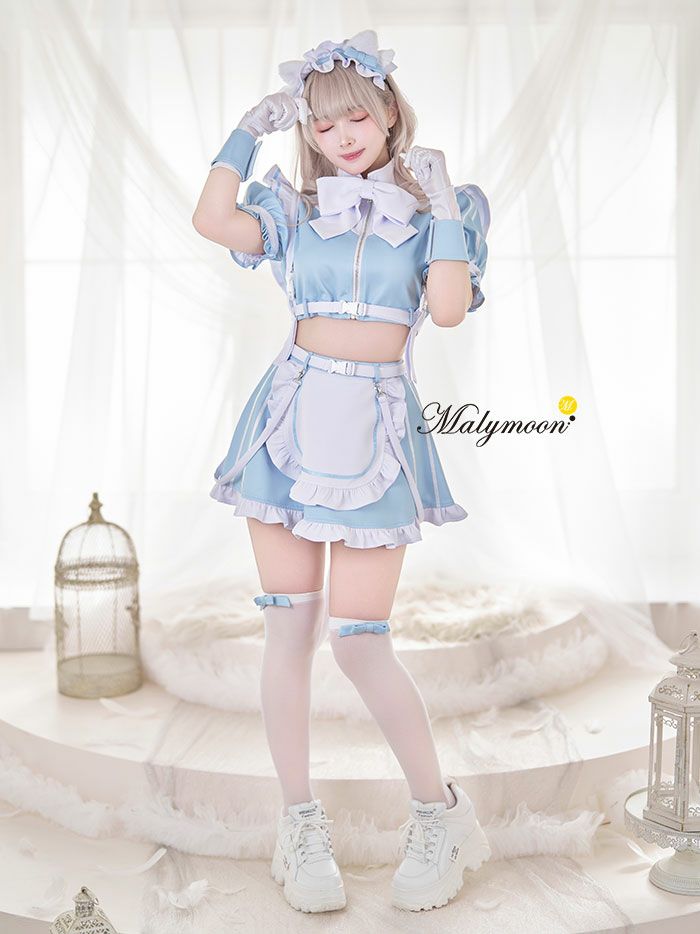 【10点セット】Malymoon マリームーン ..天使界隈..エアリーキャットセパレートメイド [ ブルー/グレー ] ml9918