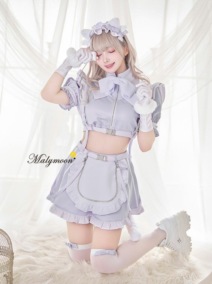 【10点セット】Malymoon マリームーン ..天使界隈..エアリーキャットセパレートメイド [ ブルー/グレー ] ml9918