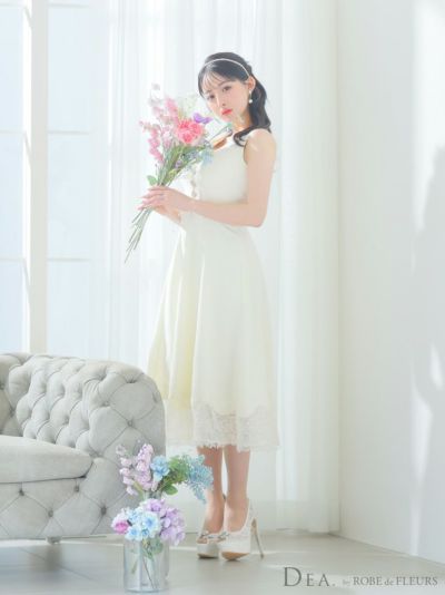 XS～Lサイズあり】花柄刺繍オーガンジーフレアロングキャバ