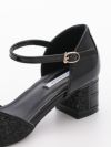 haremode グリッター チャンキーヒール パンプス ベージュ・シルバー・ブラック vsh-am-3419