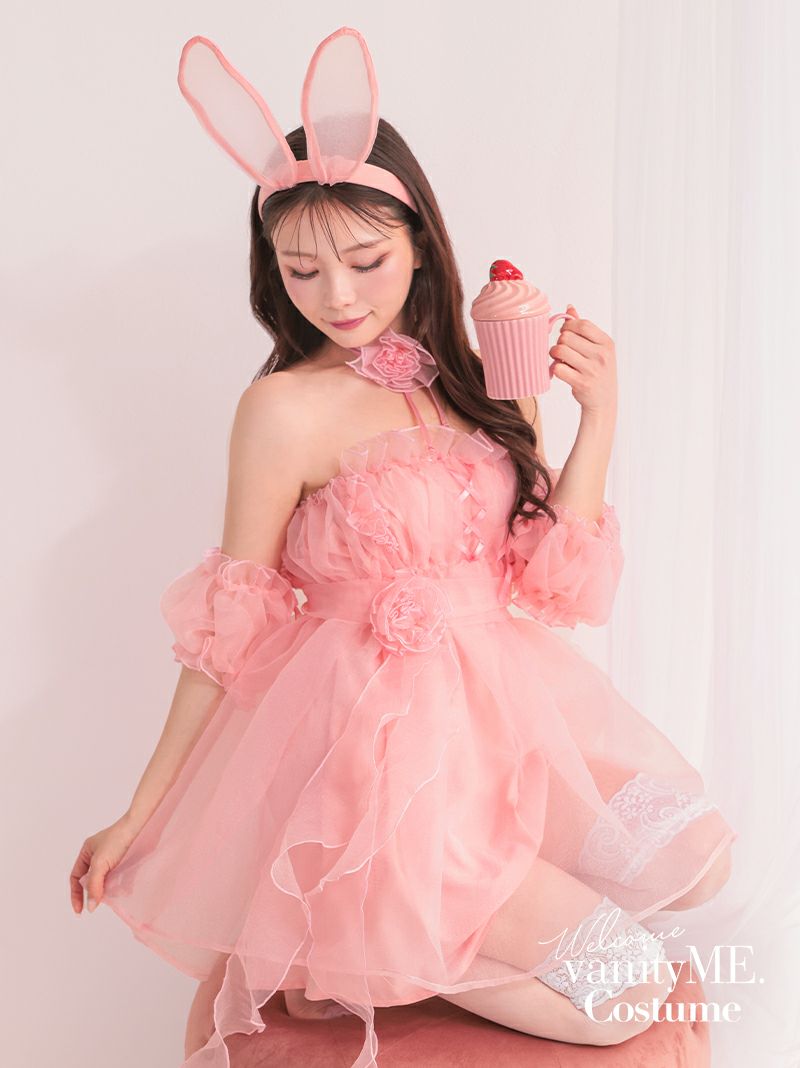 【6点セット】Flower Tulle BUNNY フラワーチュールバニー[ピンク] vcsbn-23341-3