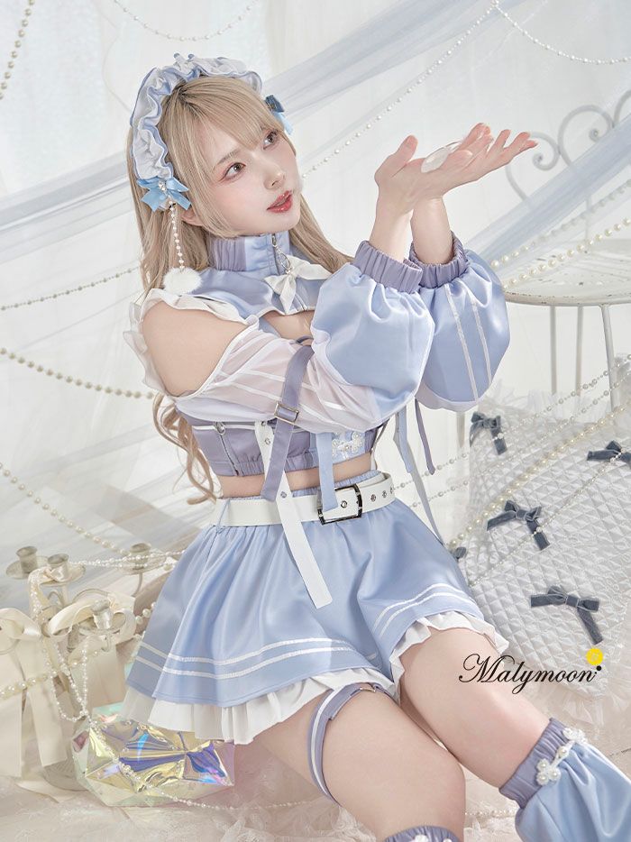 【10点セット】vanityME. × Malymoon ..天使界隈..キャンディホリックアイドルチャイナ [ ブルー/ラベンダー] mls50301-si